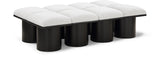 Pavilion Stylish Boucle Fabric Bench - Luxurious Seating with Art Deco Design for Any Room Decor