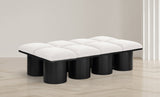 Pavilion Stylish Boucle Fabric Bench - Luxurious Seating with Art Deco Design for Any Room Decor