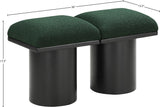Pavilion Elegant Boucle Fabric Bench with Art Deco Style, Luxurious Cushion, and Versatile Design