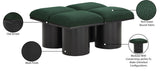 Pavilion Black Boucle Fabric Bench - Elegant Seating with Art Deco Flair for Any Stylish Space