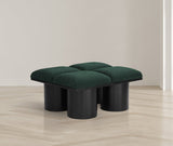 Pavilion Black Boucle Fabric Bench - Elegant Seating with Art Deco Flair for Any Stylish Space