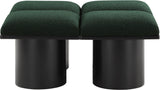 Pavilion Black Boucle Fabric Bench - Elegant Seating with Art Deco Flair for Any Stylish Space