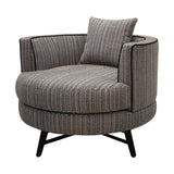 Modern Stripe Round Deep Seat Lounge Swivel Chair*