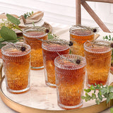 Vintage Textured Clear Drinking Glasses Set of 6
