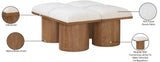 Pavilion Cream Boucle Fabric Bench - Luxurious Art Deco Seating with Oak Veneer and Cushion Comfort