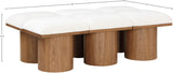 Pavilion Cream Boucle Fabric Bench - Luxurious Art Deco Seating with Oak Veneer and Cushion Comfort