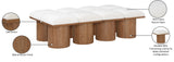 Pavilion Cream Boucle Fabric Bench - Luxurious Art Deco Seating with Oak Veneer and Cushion Comfort