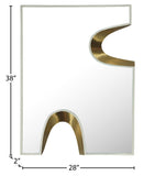 Soleil Mirror - Stylish 28" Art Deco Puzzle-Shaped Design with Glamorous Black and Gold Accents