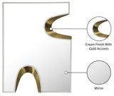 Soleil Mirror - Stylish 28" Art Deco Puzzle-Shaped Design with Glamorous Black and Gold Accents