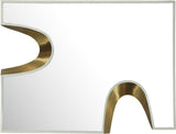 Soleil Mirror - Stylish 28" Art Deco Puzzle-Shaped Design with Glamorous Black and Gold Accents