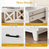 Wholesale Tall Nightstand Side Table with 2 Drawers and Open Shelf