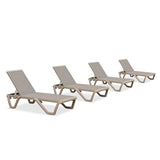PURPLE LEAF Outdoor Chaise Lounge Chair Pool Lounge Chair with Champagne Aluminum Plastic Stackable Patio Lounge Chair for Poolside Sunbathing Beach Deck Yard