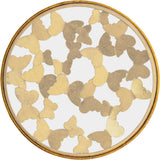 Butterfly Glass End Table with Stunning Gold Foil Design and Metal Butterfly Accents for Stylish Spaces