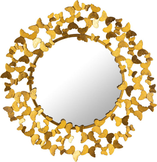 Butterfly Glass Contemporary Mirror with Luxe Metal Butterflies for Modern Garden Charm Decor