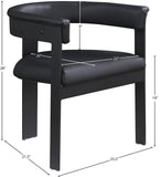 Romeo Dining Chairs - Set of 2 Contemporary Vegan Leather Chairs with Durable Matte Black Frame