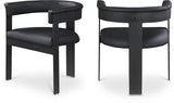 Romeo Dining Chairs - Set of 2 Contemporary Vegan Leather Chairs with Durable Matte Black Frame