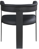 Romeo Dining Chairs - Set of 2 Contemporary Vegan Leather Chairs with Durable Matte Black Frame