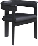 Romeo Dining Chairs - Set of 2 Contemporary Vegan Leather Chairs with Durable Matte Black Frame