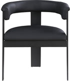 Romeo Dining Chairs - Set of 2 Contemporary Vegan Leather Chairs with Durable Matte Black Frame