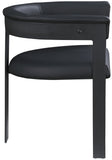 Romeo Dining Chairs - Set of 2 Contemporary Vegan Leather Chairs with Durable Matte Black Frame