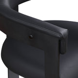 Romeo Dining Chairs - Set of 2 Contemporary Vegan Leather Chairs with Durable Matte Black Frame