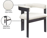 Romeo Dining Chairs - Set of 2 Contemporary Vegan Leather Chairs with Durable Matte Black Frame