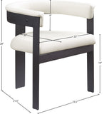 Romeo Dining Chairs - Set of 2 Contemporary Vegan Leather Chairs with Durable Matte Black Frame