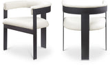 Romeo Dining Chairs - Set of 2 Contemporary Vegan Leather Chairs with Durable Matte Black Frame