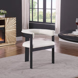 Romeo Dining Chairs - Set of 2 Contemporary Vegan Leather Chairs with Durable Matte Black Frame