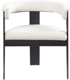 Romeo Dining Chairs - Set of 2 Contemporary Vegan Leather Chairs with Durable Matte Black Frame