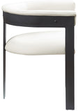Romeo Dining Chairs - Set of 2 Contemporary Vegan Leather Chairs with Durable Matte Black Frame