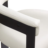 Romeo Dining Chairs - Set of 2 Contemporary Vegan Leather Chairs with Durable Matte Black Frame