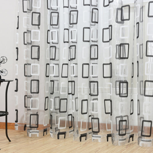 Prague - Sheer Curtain Panel - Black