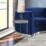 Butterfly Glass End Table with Stunning Gold Foil Design and Metal Butterfly Accents for Stylish Spaces
