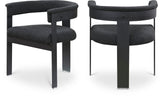 Romeo Dining Chairs - Stylish Set of 2 with Comfortable Curved Backs and Durable Matte Black Frame