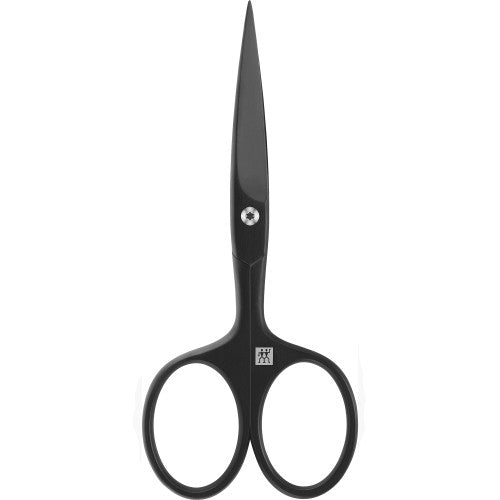 ZWILLING Beard Scissors (with extended handle width, scratch resistant, straight cutting edge and fine tip), Premium, Black, 4.5 inch
