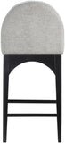 Waldorf - Chenille Stool With Black Legs