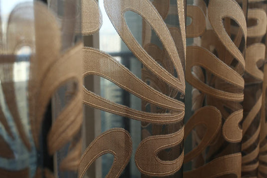 Barcelona - Sheer Curtain Panel - Dark Khaki