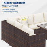 7‑Piece Pe Wicker Outdoor Dining Sectional Sofa Set