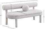 Parlor Contemporary Bench with Solid Wood Frame and Plush Boucle Fabric for Stylish Homes