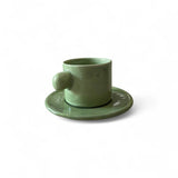 Moroccan Ceramic Espresso Cup & Saucer Set of 4