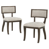 [Set of 2] Curve Back French Antique Dining Chair, Beige