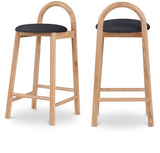 Calvin Mid-Century Modern Stool with Soft Faux Leather, Solid Wood Frame & Contemporary Style