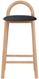 Calvin Mid-Century Modern Stool with Soft Faux Leather, Solid Wood Frame & Contemporary Style