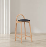 Calvin Mid-Century Modern Stool with Soft Faux Leather, Solid Wood Frame & Contemporary Style