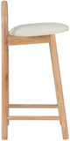 Calvin Mid-Century Modern Stool with Soft Faux Leather, Solid Wood Frame & Contemporary Style