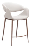 Limay Counter Stool Beige & Walnut