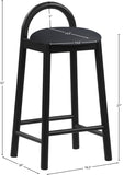 Calvin Mid-Century Modern Stool with Soft Faux Leather, Solid Wood Frame & Contemporary Style