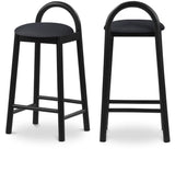 Calvin Mid-Century Modern Stool with Soft Faux Leather, Solid Wood Frame & Contemporary Style