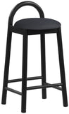 Calvin Mid-Century Modern Stool with Soft Faux Leather, Solid Wood Frame & Contemporary Style